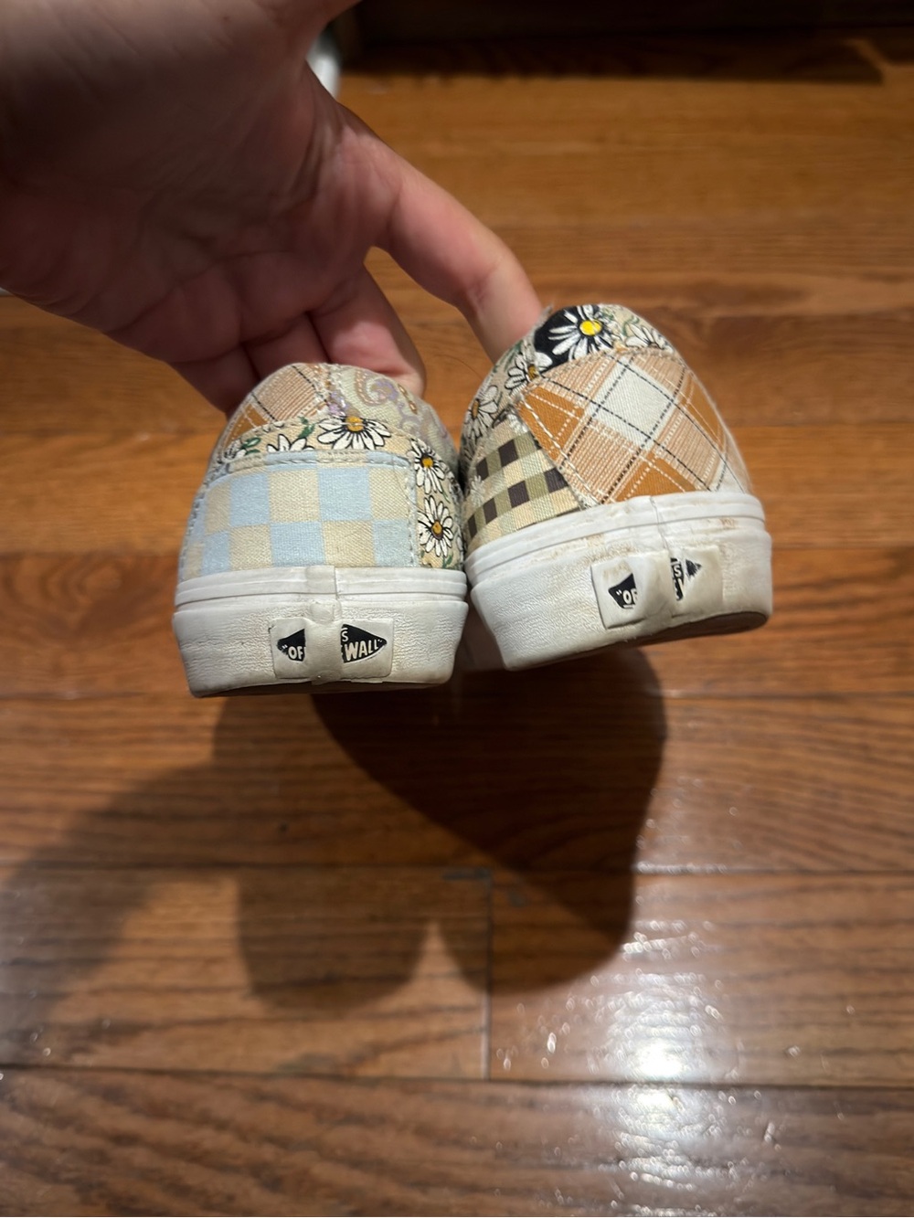 Vans Multi-Pattern Slip-On Sneakers in Black, White, Yellow, Tan, Blue - Picture 2 of 3